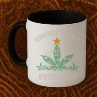Smoke Weed Everyday Christmas Cannabis Weed Coffee Mug thumb 2