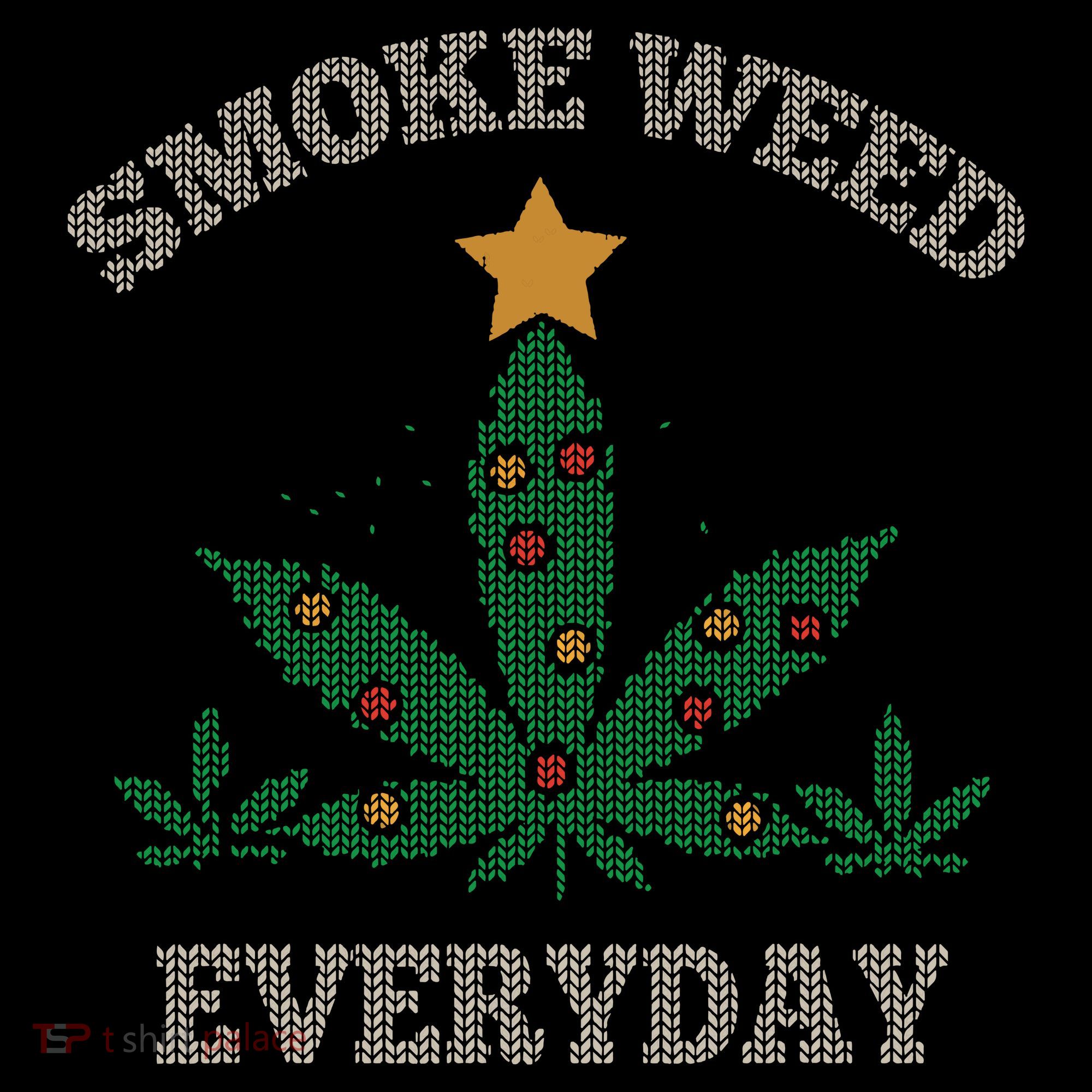 Smoke Weed Everyday Christmas Cannabis Weed Women's Hoodie