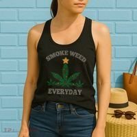 Smoke Weed Everyday Christmas Cannabis Weed Women's Tank Top thumb 2