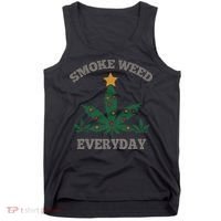 Smoke Weed Everyday Christmas Cannabis Weed Tank Top thumb 0