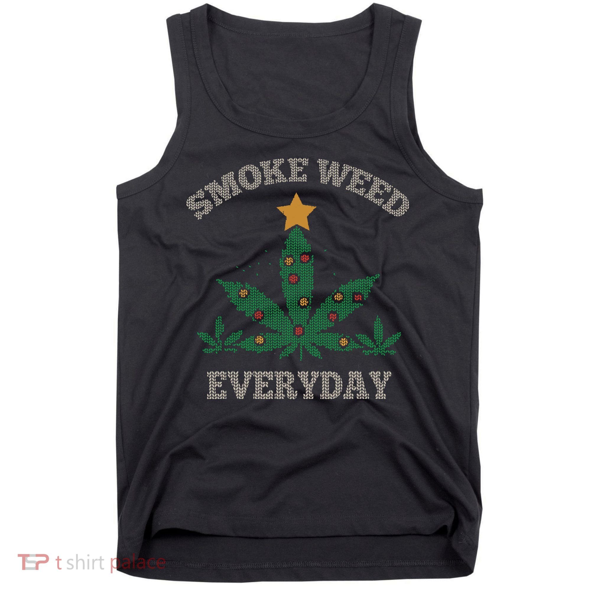 Smoke Weed Everyday Christmas Cannabis Weed Tank Top