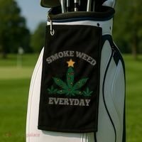 Smoke Weed Everyday Christmas Cannabis Weed Golf Towel thumb 2