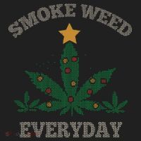 Smoke Weed Everyday Christmas Cannabis Weed Golf Towel thumb 3