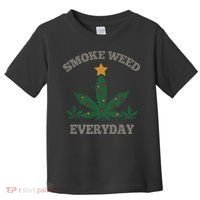 Smoke Weed Everyday Christmas Cannabis Weed Toddler T-Shirt thumb 0