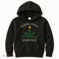 Smoke Weed Everyday Christmas Cannabis Weed Kids Hoodie thumb 0