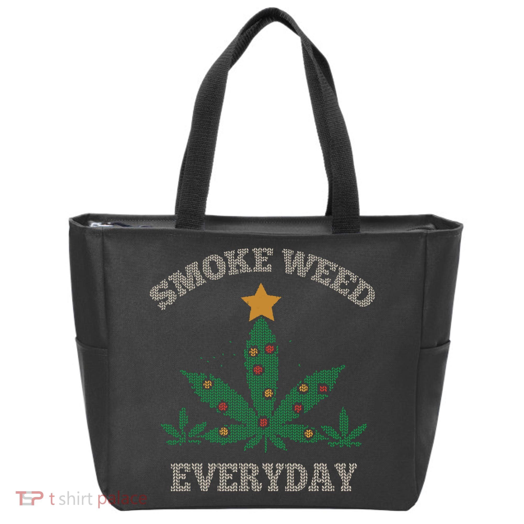 Smoke Weed Everyday Christmas Cannabis Weed Tote Bag