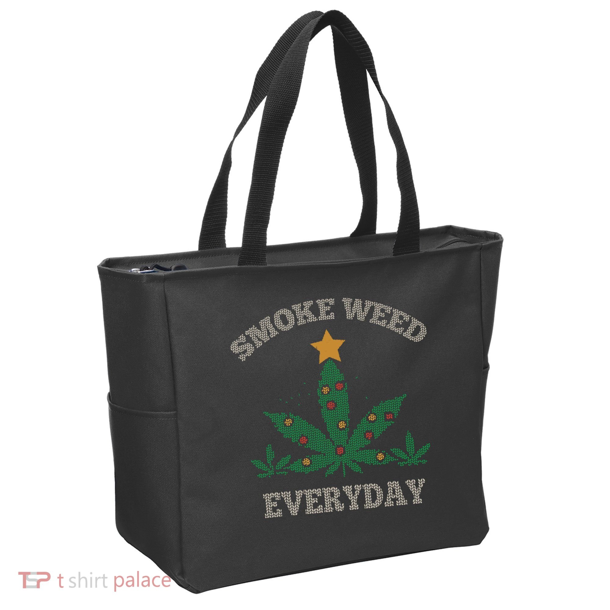 Smoke Weed Everyday Christmas Cannabis Weed Tote Bag