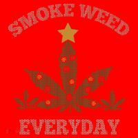 Smoke Weed Everyday Christmas Cannabis Weed Santa Hat thumb 1