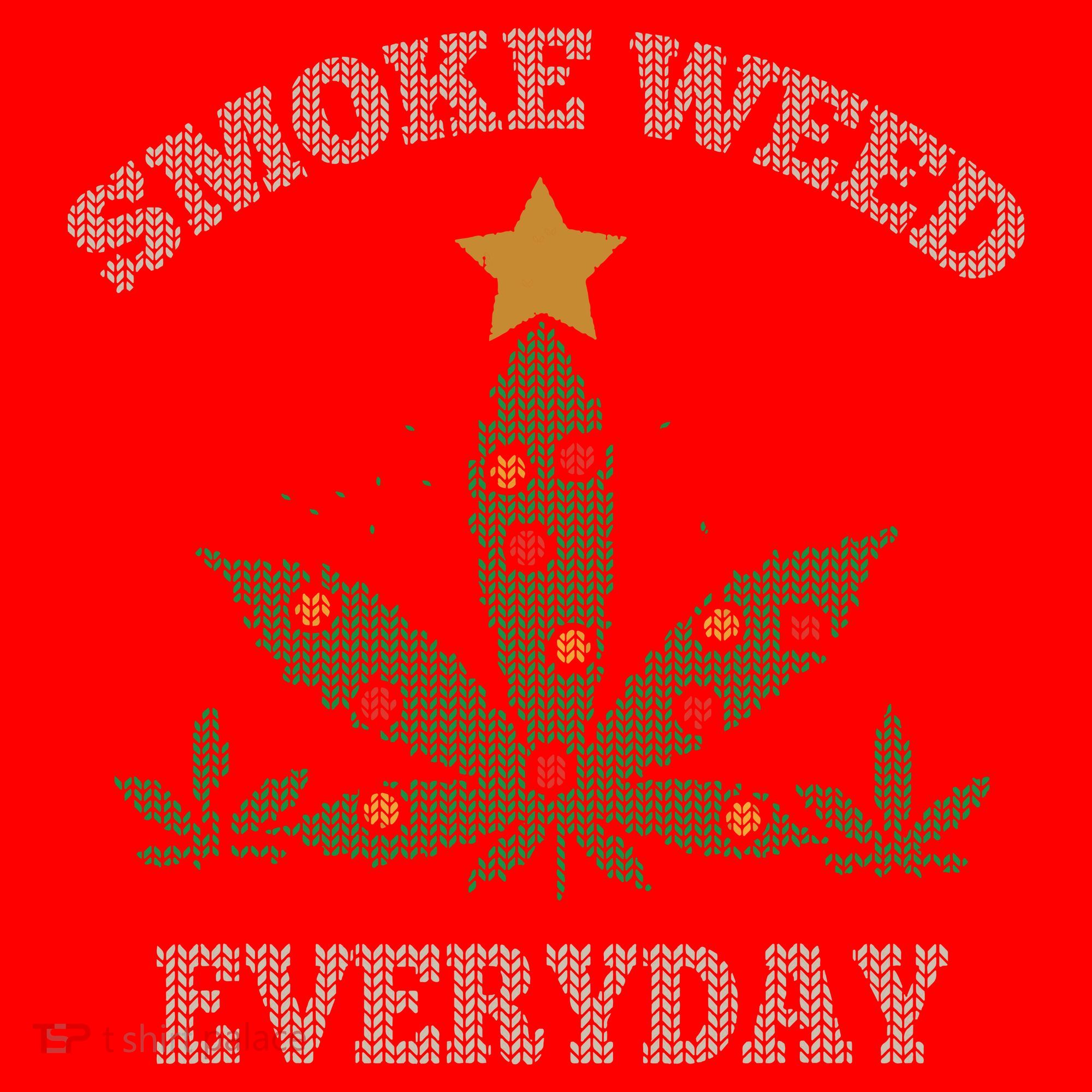 Smoke Weed Everyday Christmas Cannabis Weed Santa Hat