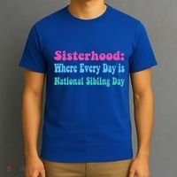 Sisterhood: Where Every Day Is National Sibling Day Funny Funny Gift T-Shirt thumb 3