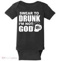 Swear To Drunk I'm Not God Funny St. Patrick's Day Baby Bodysuit thumb 0