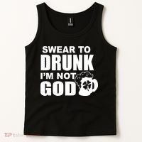 Swear To Drunk I'm Not God Funny St. Patrick's Day Tank Top thumb 2