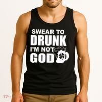 Swear To Drunk I'm Not God Funny St. Patrick's Day Tank Top thumb 3