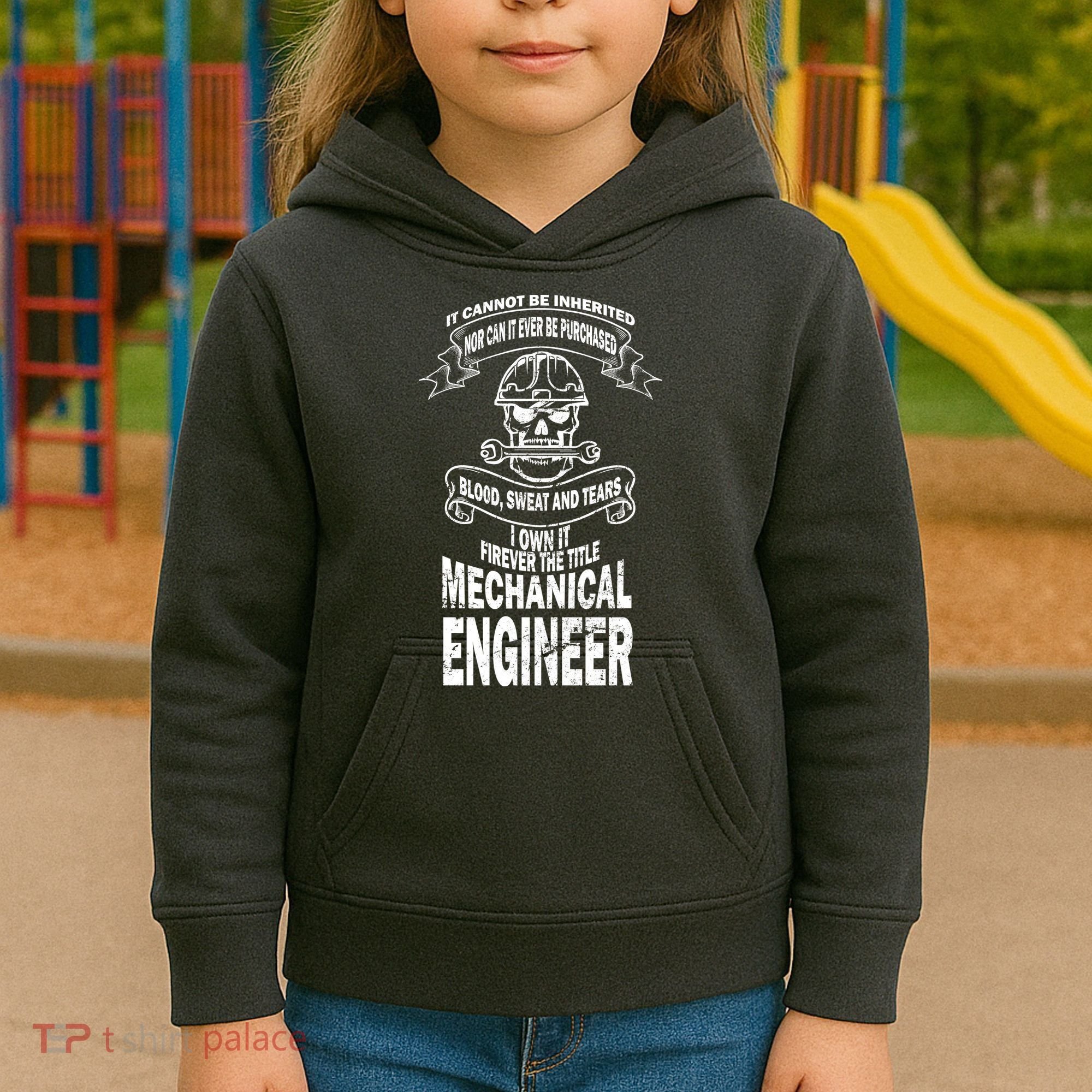 Sweat Blood Tears Mechanical Engineer Kids Hoodie