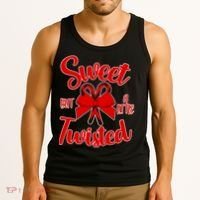 Sweet But A Little Twisted Christmas Tank Top thumb 3