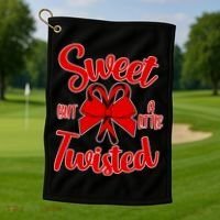 Sweet But A Little Twisted Christmas Golf Towel thumb 1