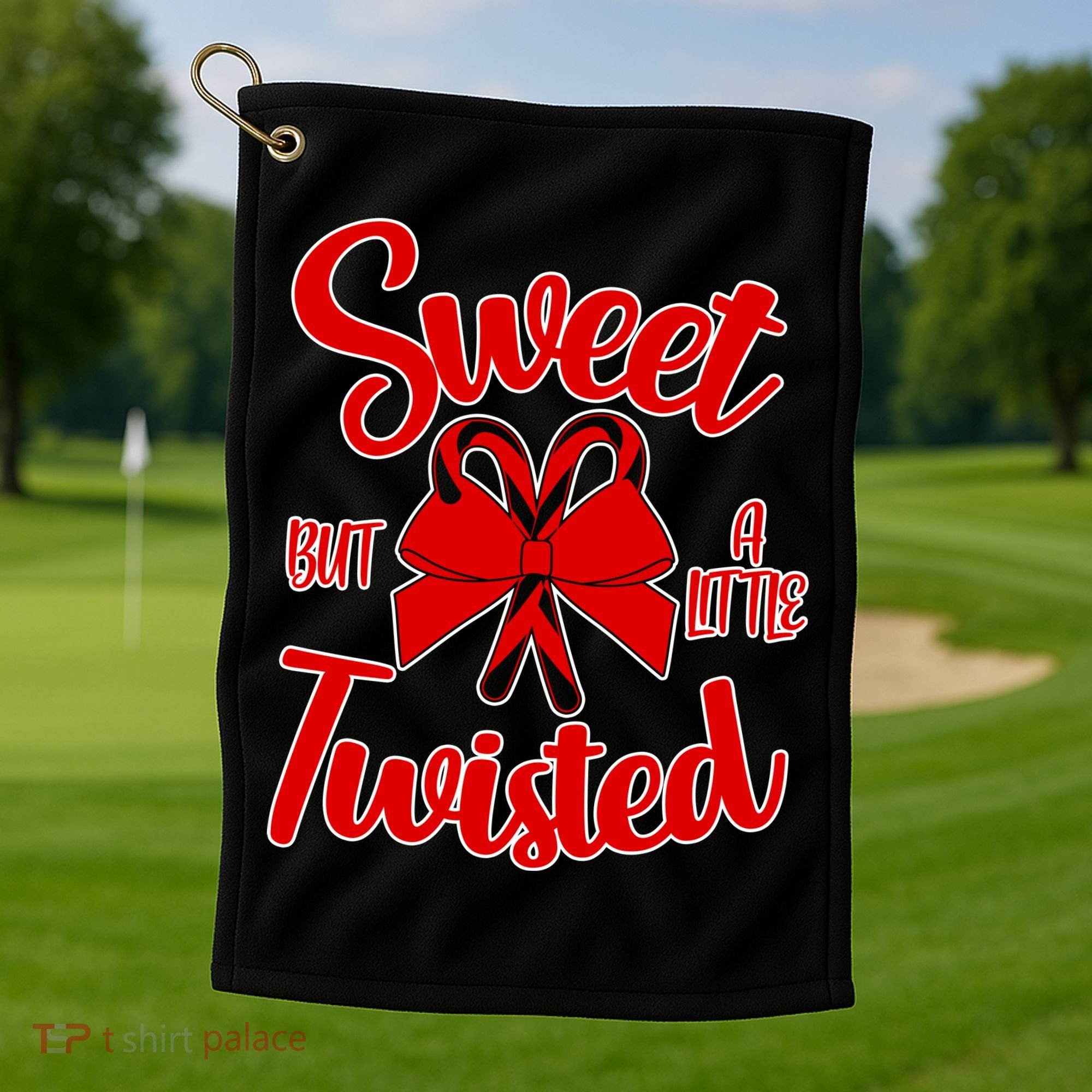 Sweet But A Little Twisted Christmas Golf Towel