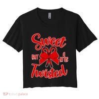 Sweet But A Little Twisted Christmas Women's Crop Top Tee thumb 0
