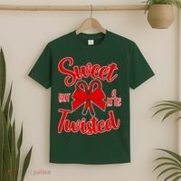 Sweet But A Little Twisted Christmas T-Shirt thumb 2