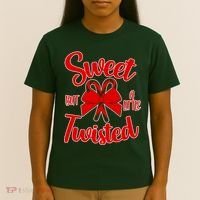 Sweet But A Little Twisted Christmas T-Shirt thumb 4