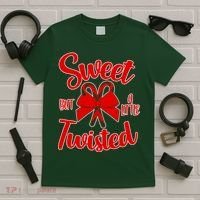 Sweet But A Little Twisted Christmas T-Shirt thumb 5