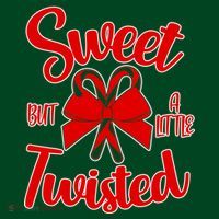 Sweet But A Little Twisted Christmas Button thumb 1