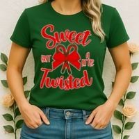 Sweet But A Little Twisted Christmas Women's T-Shirt thumb 2