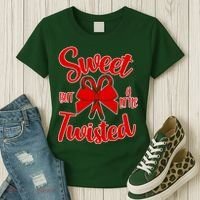 Sweet But A Little Twisted Christmas Women's T-Shirt thumb 3