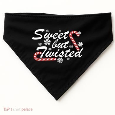 Sweet But Twisted Funny Candy Cane Christmas USA-Made Doggie Bandana