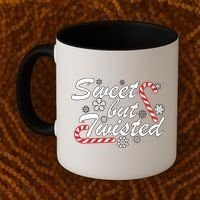 Sweet But Twisted Funny Candy Cane Christmas Coffee Mug thumb 2
