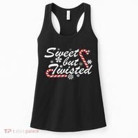 Sweet But Twisted Funny Candy Cane Christmas Women's Tank Top thumb 0