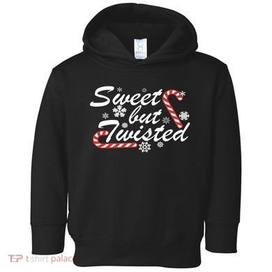 Sweet But Twisted Funny Candy Cane Christmas Toddler Hoodie