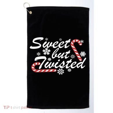 Sweet But Twisted Funny Candy Cane Christmas Golf Towel