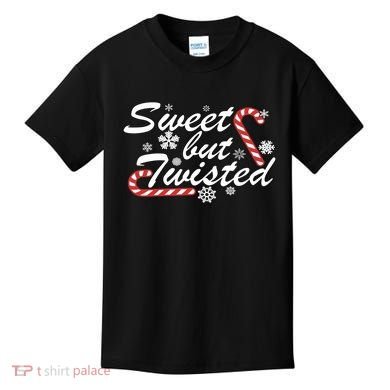 Sweet But Twisted Funny Candy Cane Christmas Kids T-Shirt
