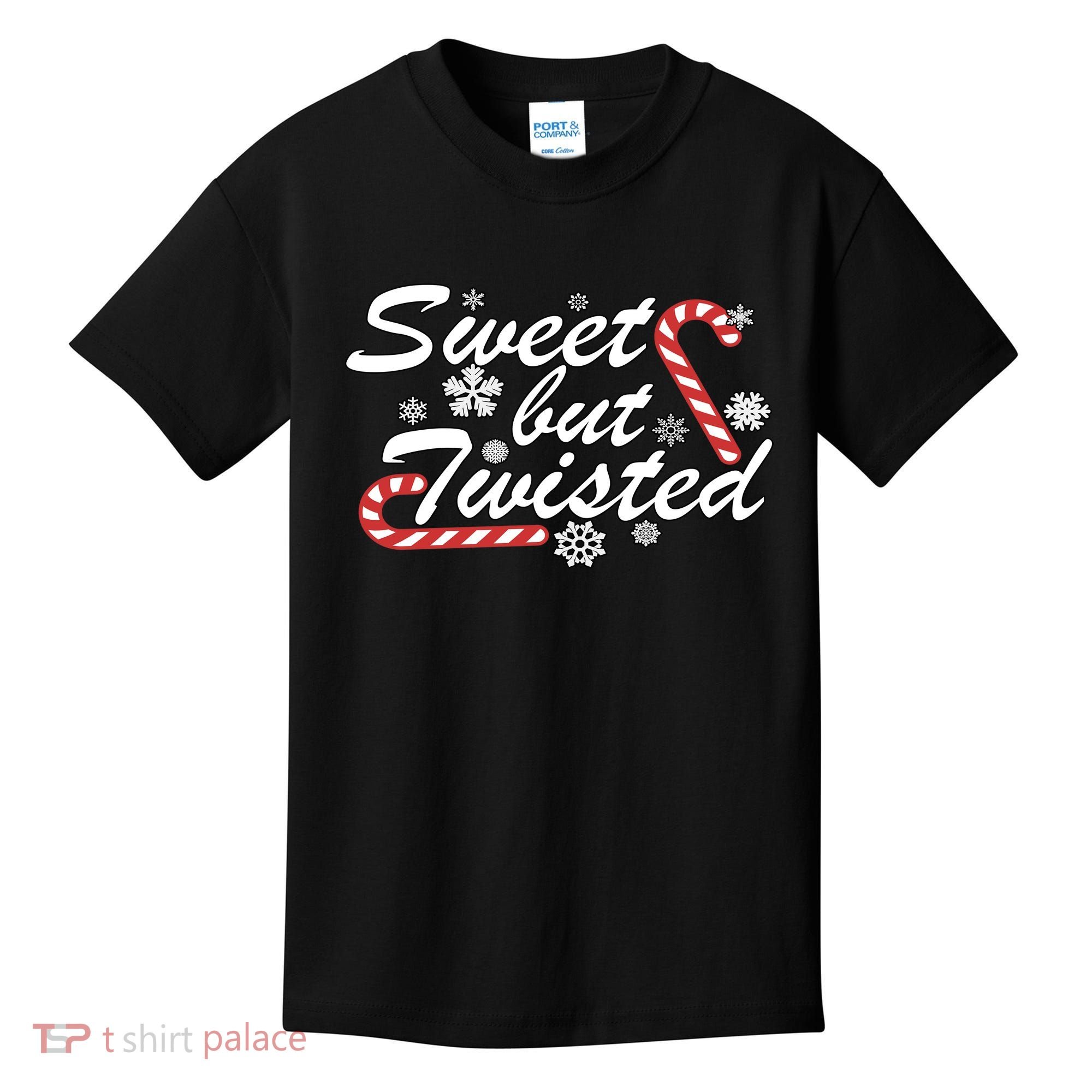 Sweet But Twisted Funny Candy Cane Christmas Kids T-Shirt