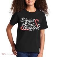 Sweet But Twisted Funny Candy Cane Christmas Kids T-Shirt thumb 2