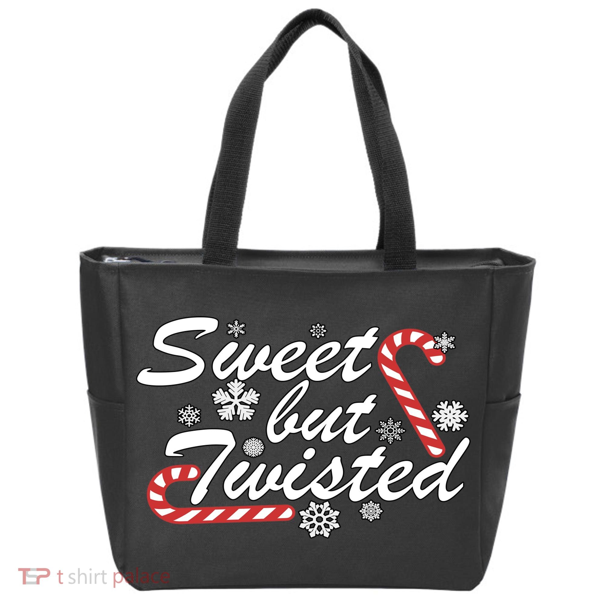 Sweet But Twisted Funny Candy Cane Christmas Tote Bag