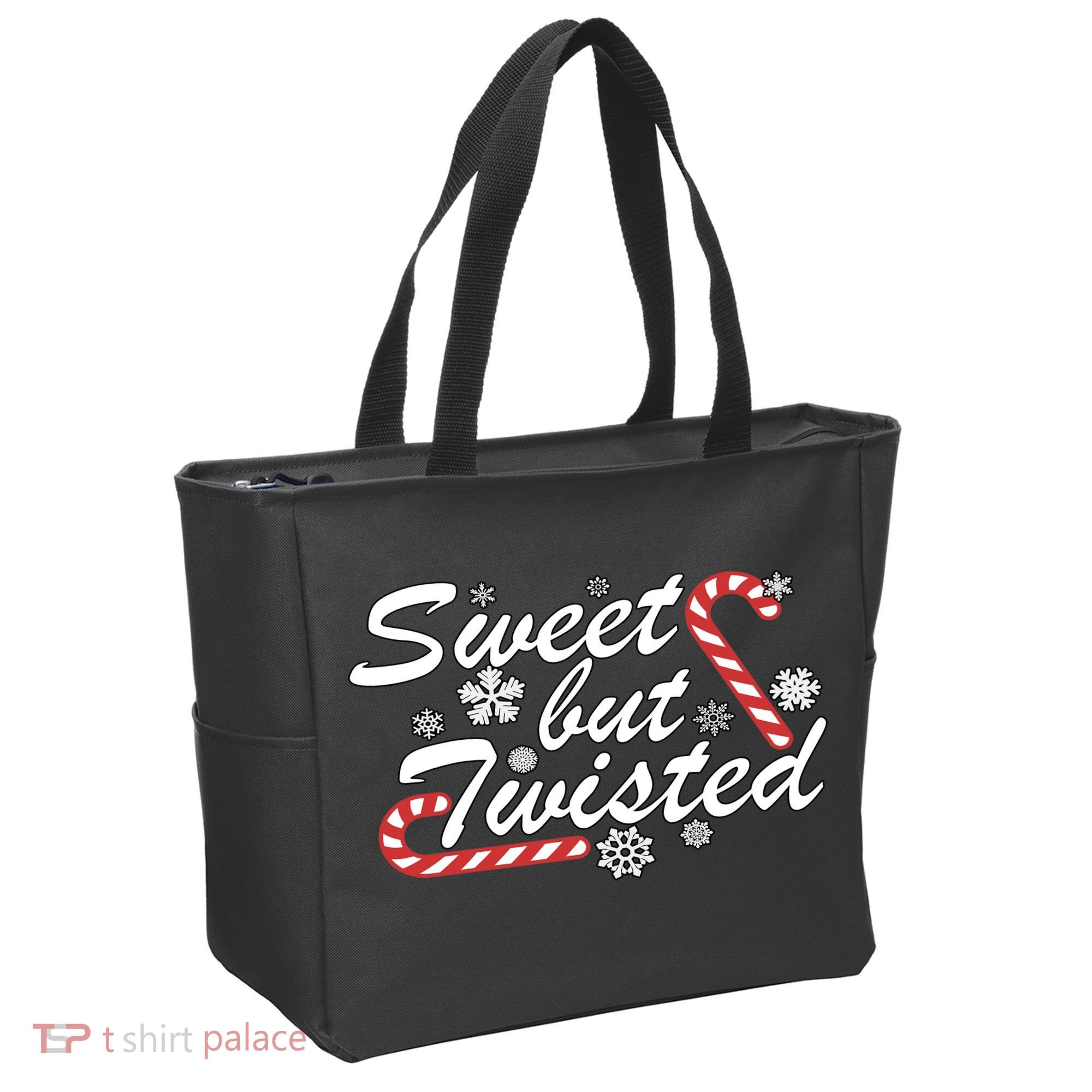 Sweet But Twisted Funny Candy Cane Christmas Tote Bag