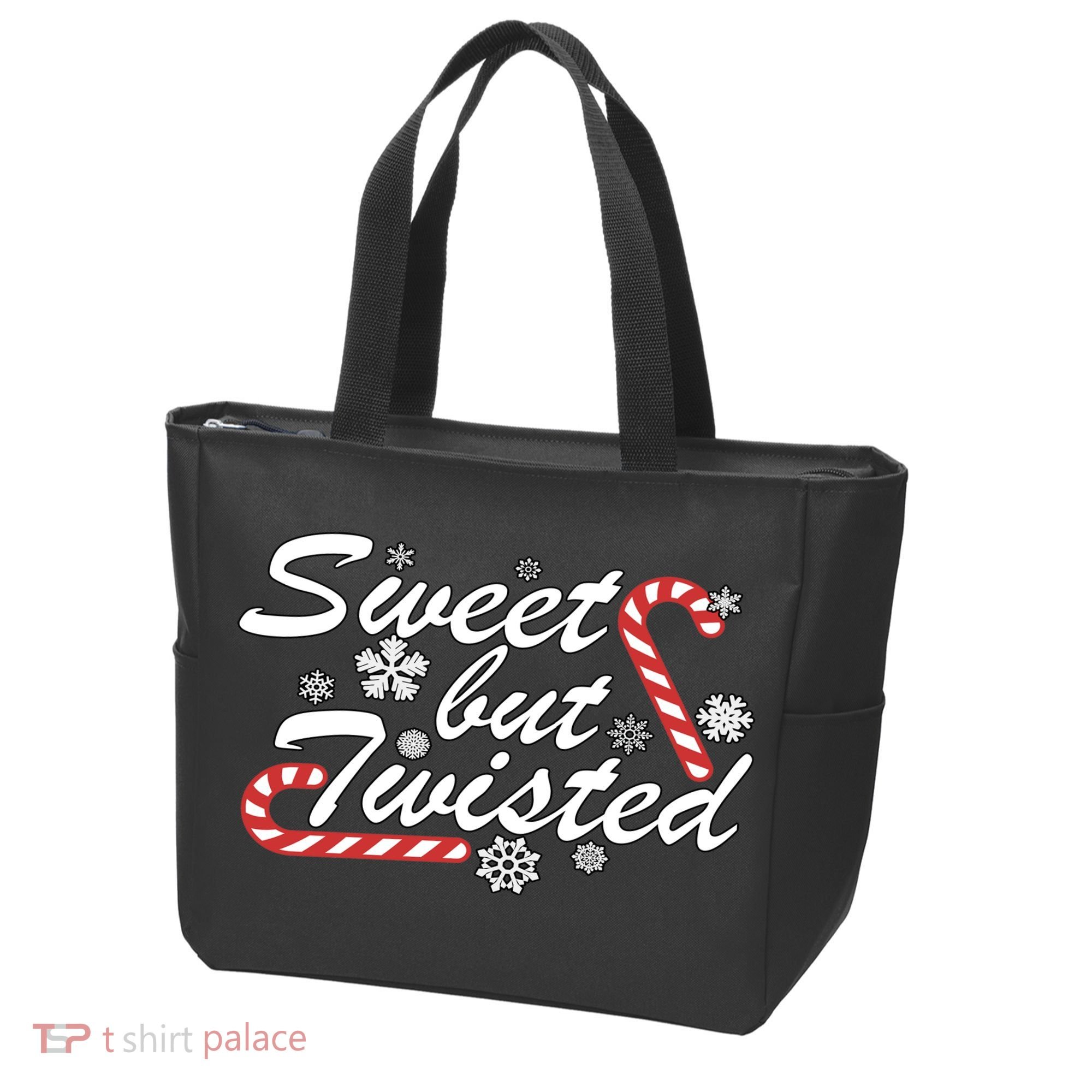 Sweet But Twisted Funny Candy Cane Christmas Tote Bag