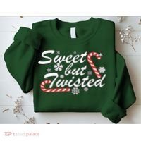 Sweet But Twisted Funny Candy Cane Christmas Sweatshirt thumb 2