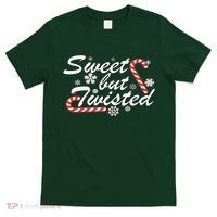Sweet But Twisted Funny Candy Cane Christmas T-Shirt thumb 0