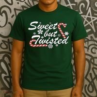 Sweet But Twisted Funny Candy Cane Christmas T-Shirt thumb 3