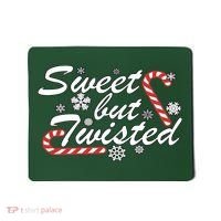 Sweet But Twisted Funny Candy Cane Christmas Mousepad thumb 0
