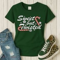 Sweet But Twisted Funny Candy Cane Christmas Women's T-Shirt thumb 3