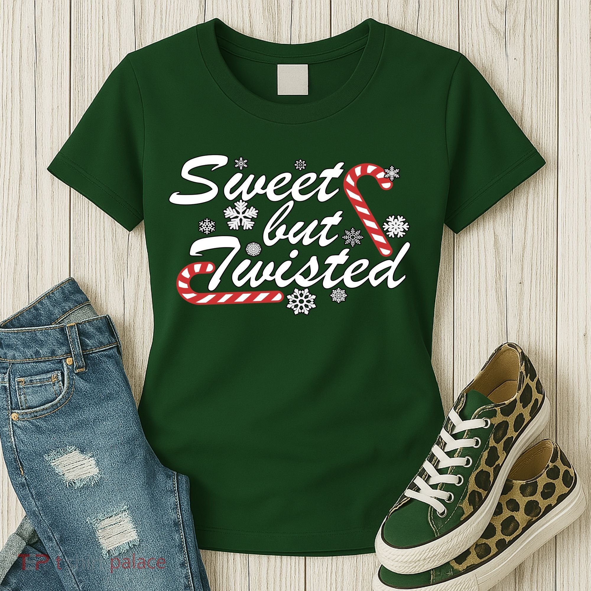 Sweet But Twisted Funny Candy Cane Christmas Women's T-Shirt