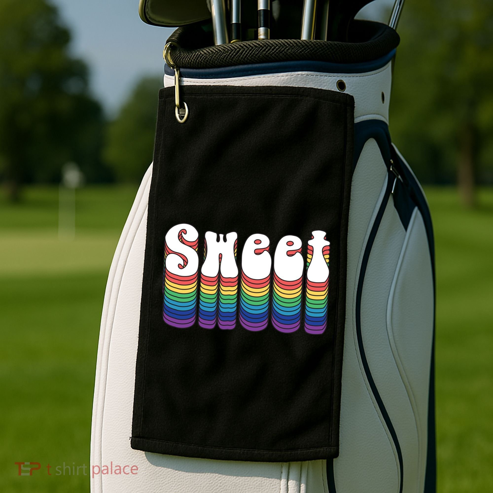 Sweet Groovy Retro 70's Style Golf Towel
