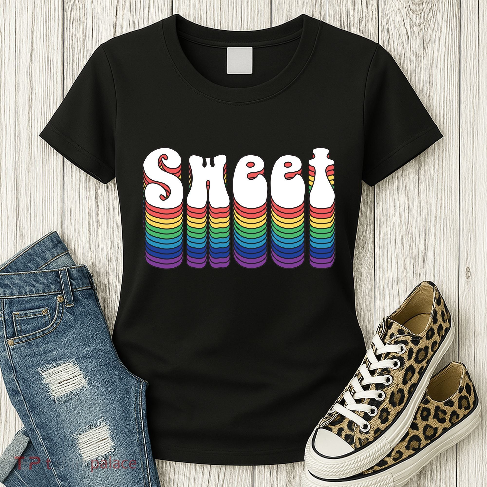 Sweet Groovy Retro 70's Style Women's T-Shirt