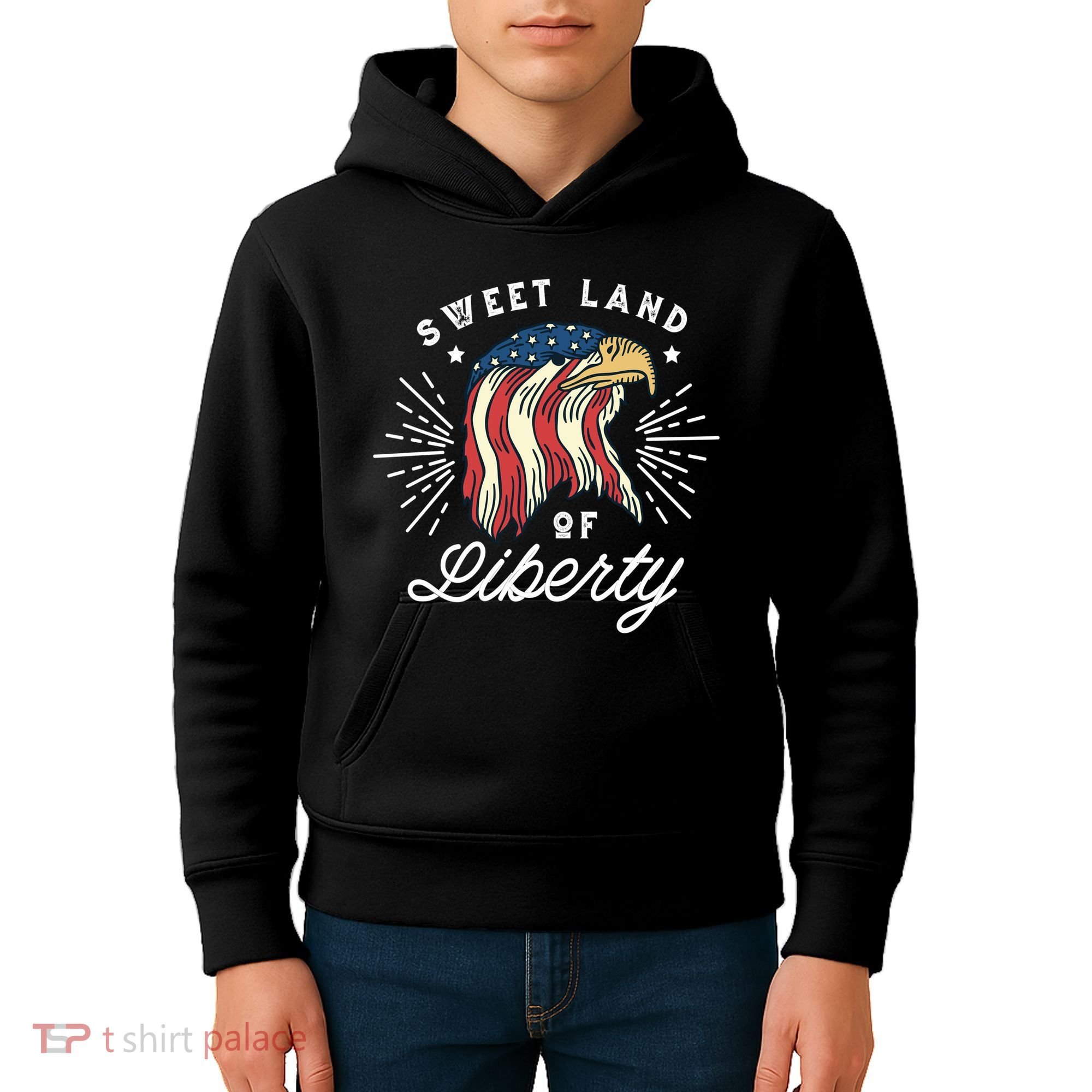 Sweet Land Of Liberty Eagle Kids Hoodie