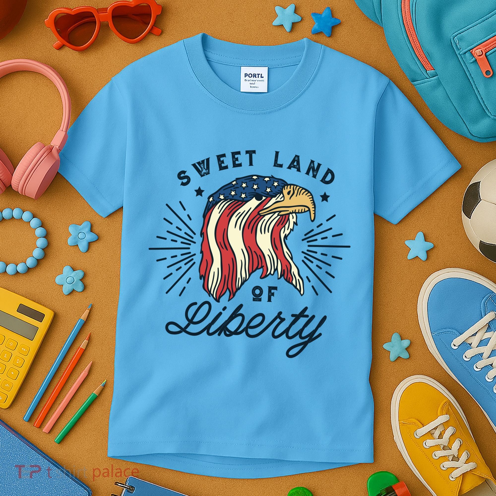 Sweet Land Of Liberty Eagle Kids T-Shirt