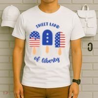 Sweet Land Of Liberty Ice Cream Pops T-Shirt thumb 6